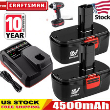 2Pack for Craftsman 19.2 Volt 11375 Battery C3 DieHard 130279005 11376 / Charger
