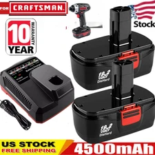 2Pack for Craftsman 19.2 Volt 11375 Battery C3 DieHard 130279005 11376 / Charger
