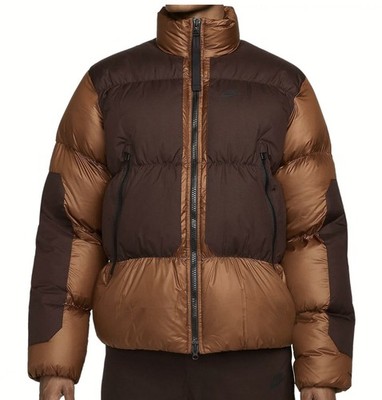 NIKE Therma Fit Repel Pecan Brown Down Loose Fit Puffer Jacket