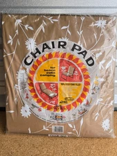 Vintage Paradise 70's 80's Chair Pad Patio Seat Cushion 17" x 35" Brown White