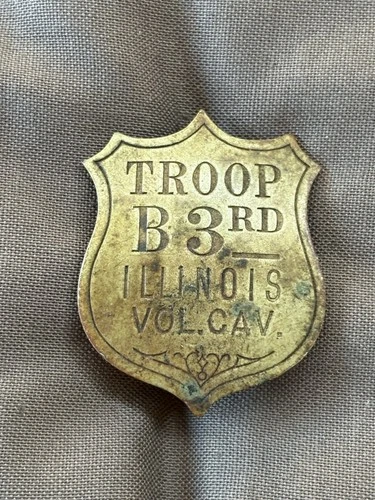 3rd Illinois Volunteer Cavalry, Troop B Shield Pin