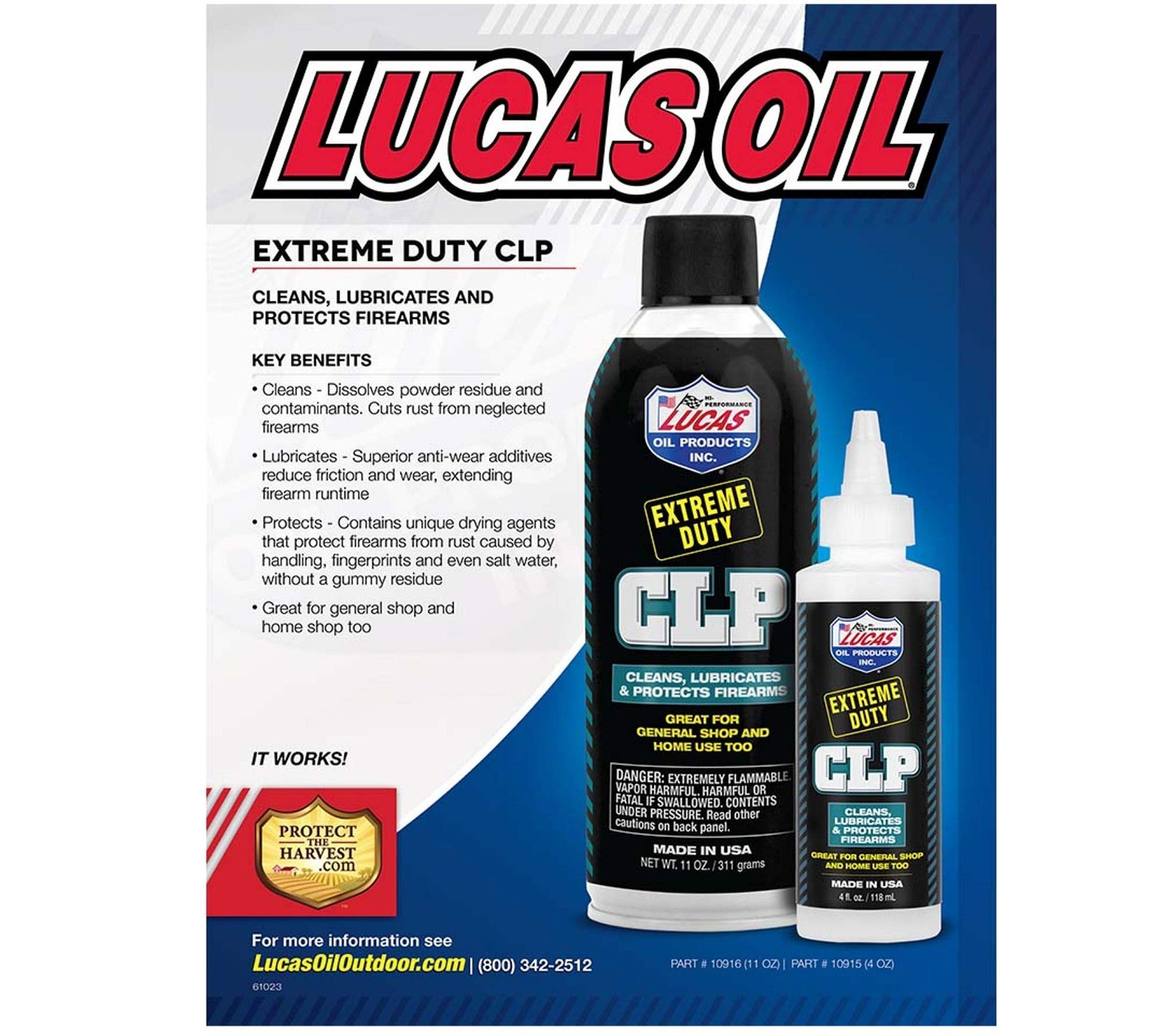 Lucas Oil Extreme Duty CLP Lubricant for Firearms 11 oz Rust Protection Cleaner