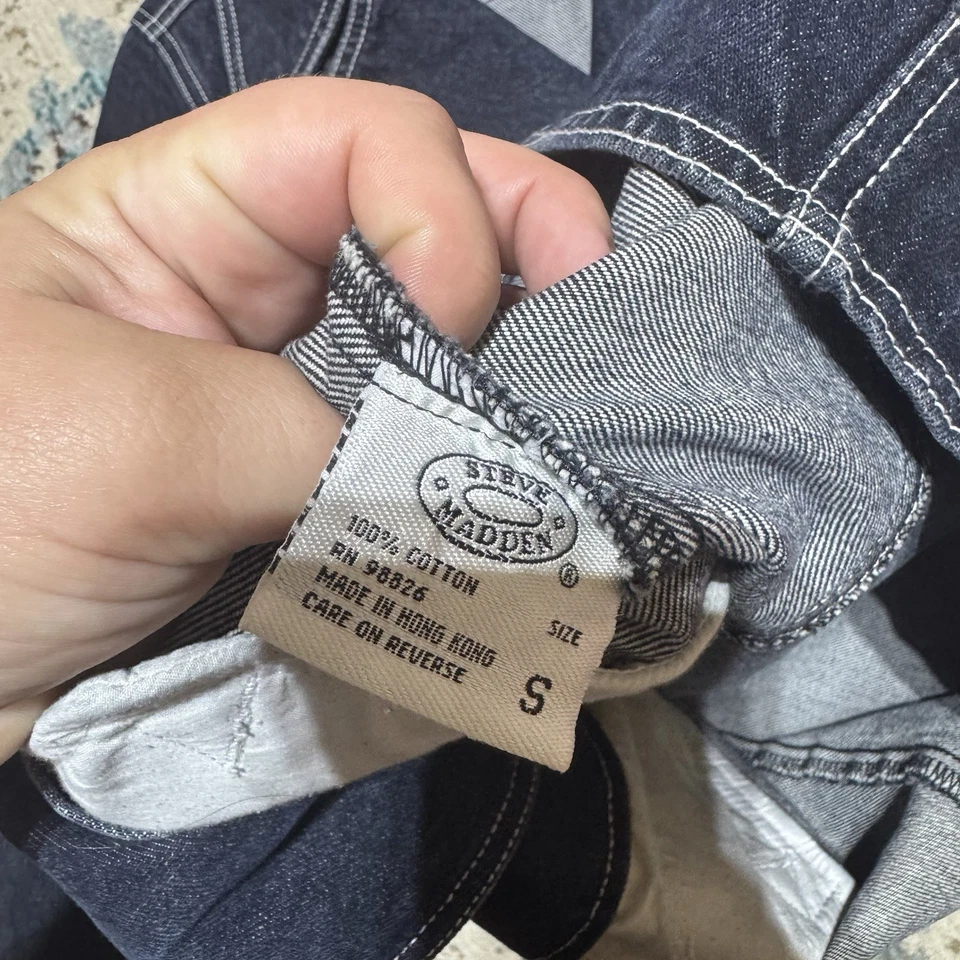 Chaqueta chaquetón vaquera vintage Y2K Steve Madden costuras en contraste talla pequeña Foto 4 de 4