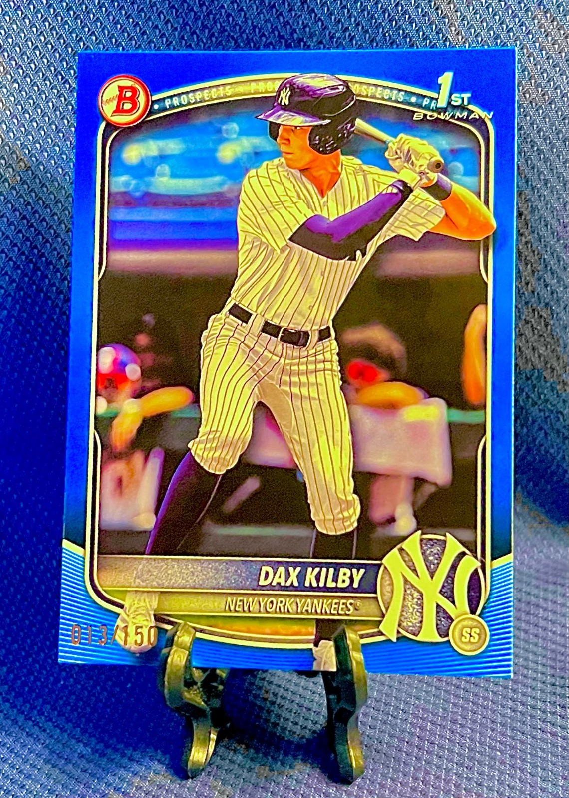 2025 Bowman Draft Dax Kilby Blue Border 1st Prospect #/150 Yankees grade it