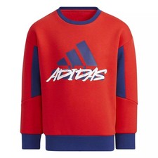Sweatshirts Training Girl Adidas Fleece Crewneck H40304 Red-Blue