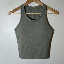 CRZ YOGA Sports Bra Women's Padded Racerback LongLine Yoga Bra Crop Sage Medium