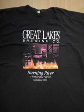 Great Lakes Brewing Co. Burning River Pale Ale 2X Black Graphic T-Shirt SS Tee