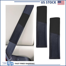2 PCS Car Seat Belt Cover Pad, Carbon Fiber Safety Seatbelt Shoulder Color: Blac