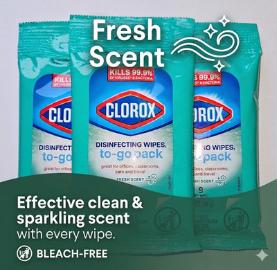 3 Pack Clorox Disinfecting Wipes To-Go Fresh Scent 9ct Each 27 Wipes Total