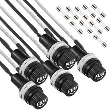 5 Pack Panel Mounted Fuse Holder 5x20mm Screw Cap Fuse Holder 250V AC 10A 125...