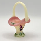 Fenton Burmese Butterfly Mini Basket 4" Hand Painted Burkhart Signed