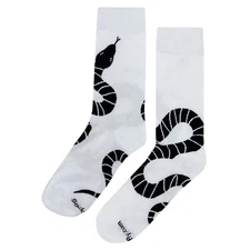 NWT Sock Snake Dress Socks Novelty Men 8-12 White Crazy Fun Sockfly
