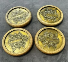 Set of 4 Cravings by Chrissy Teigen Wood & Brass Coasters