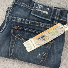 NEW MEK DNM Men's 42x30 New York Boot Coot Dark Wash Jeans Button Fly