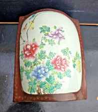 CHINA LARGE LACQUER BOX + PORCELAIN REPUBLIC PERIOD