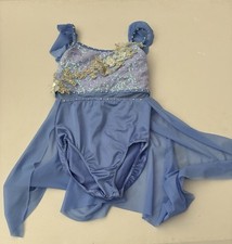Weissman Girls Dance Costume Blue Dress Size Small