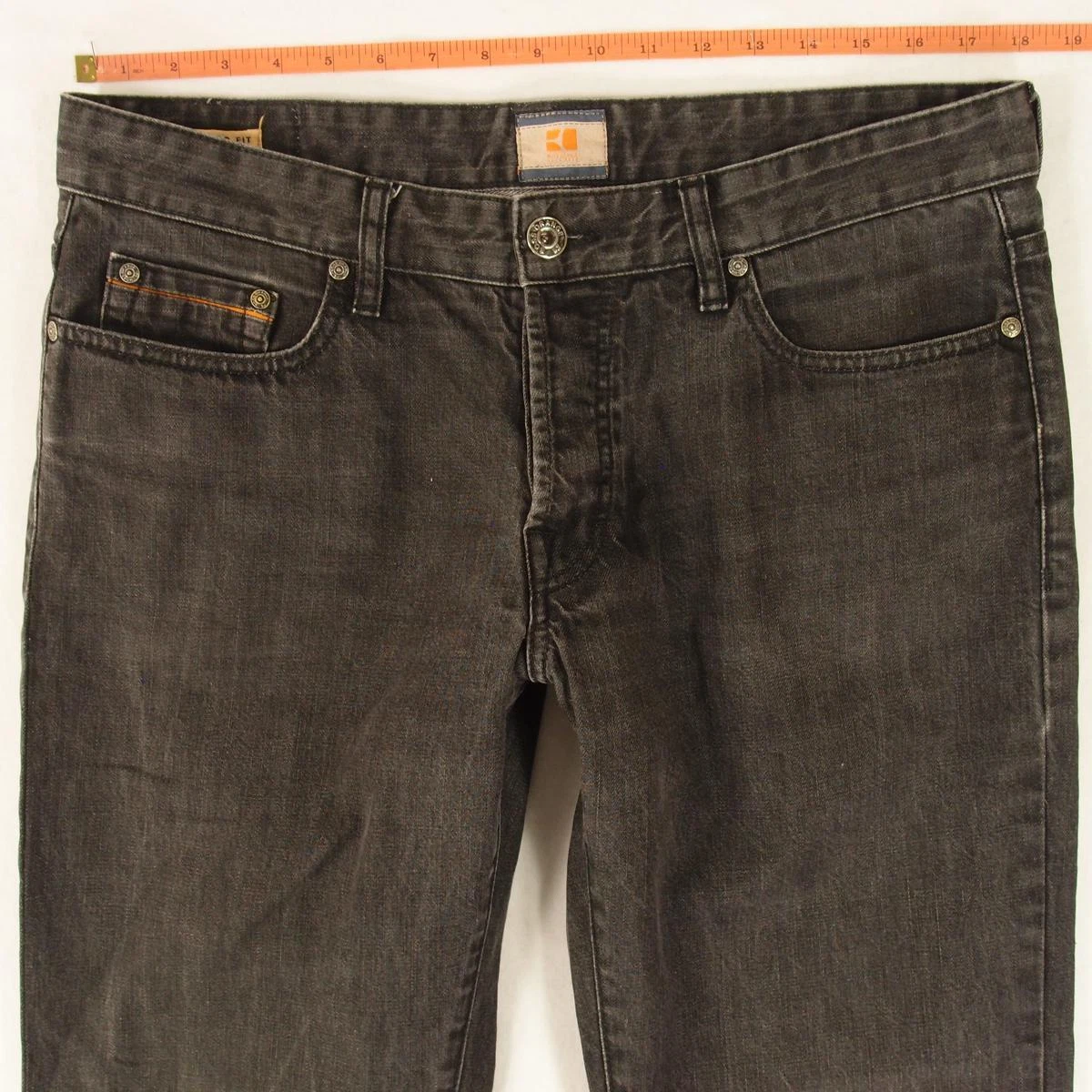Mens HUGO BOSS ORANGE 25 Regular Straight Gray Jeans W36 L34