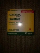 Assured Bisacodyl Laxative Tablets, 25-ct.-Brand New-SHIPS SAME BUSINESS DAY 