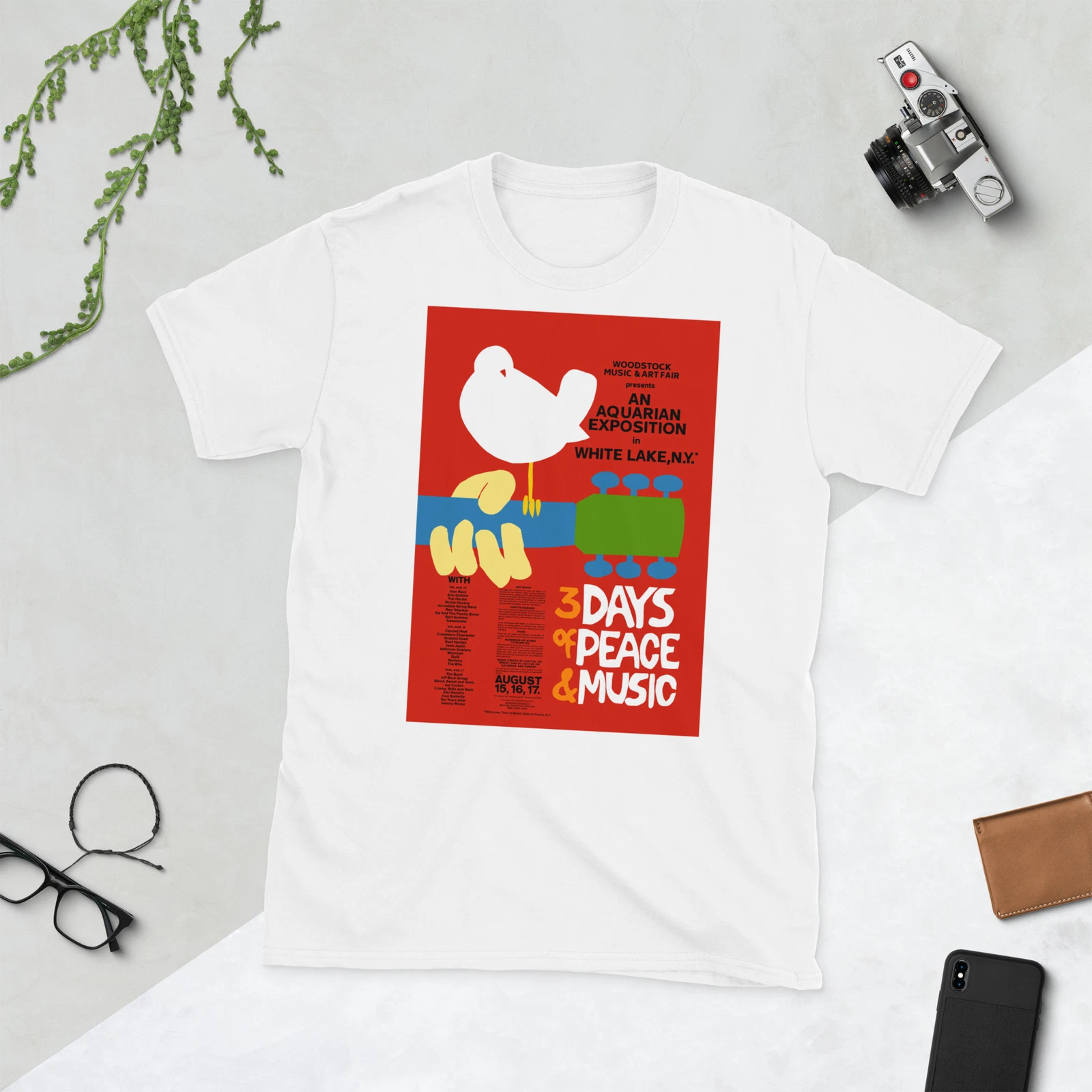 Vintage Woodstock T-Shirt Woodstock Music and Art Fair Poster by Arnold Skolnick