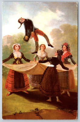 Francisco de Goya The Nincompoop Art Postcard UNP 6x4 Women Play Toss Mannequin