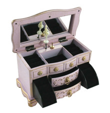 Schmuckkasten Spieluhr Ballerina Zauberflöte Schmuck Schatulle rosa gold Ballett