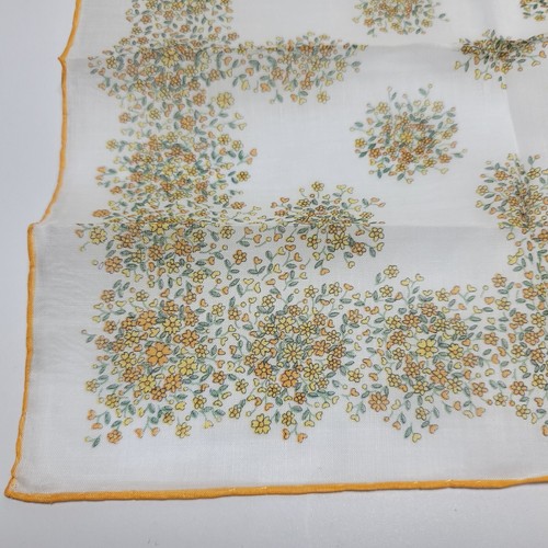 Kreier Signiertes Designer Taschentuch Taschentuch Taschentuch Gelb Blumen Baumwolle Neu  - Bild 3 von 5