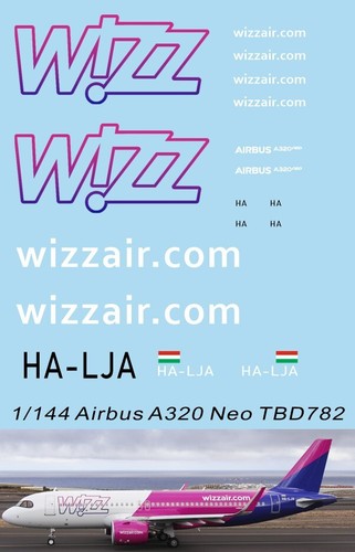 1/144 Decals for Airbus A320 Neo Wizz Air Livery TB Decal TBD782 - 第 1/1 張圖片