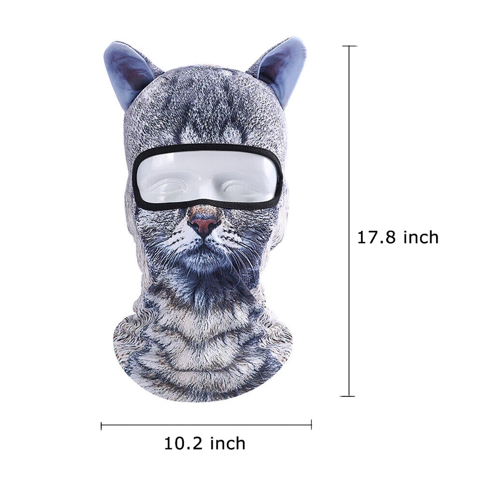 Halloween Cat / Dog Full Face Mask Animal Costumes Full Head Mask Balaclava Hats - Image 2 of 4
