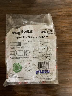 SNS1P6U BELDEN PPC RED RG6 Coax Cable COMPRESSION Connectors DIRECTV 50pcs