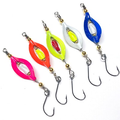 Rotation Spoon Set | 5er-Set | UV-Aktiv |  Einzelhaken | Forellenköder Spoons