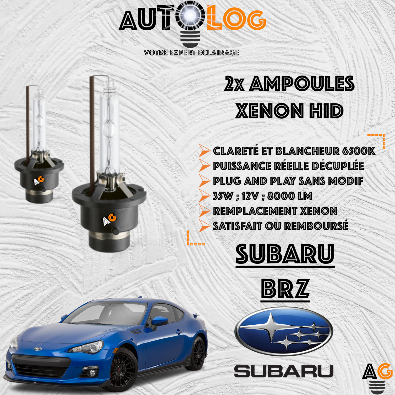 Ampoules Xenon HID Subaru BRZ kit idéal pour conduite nocturne et pluie