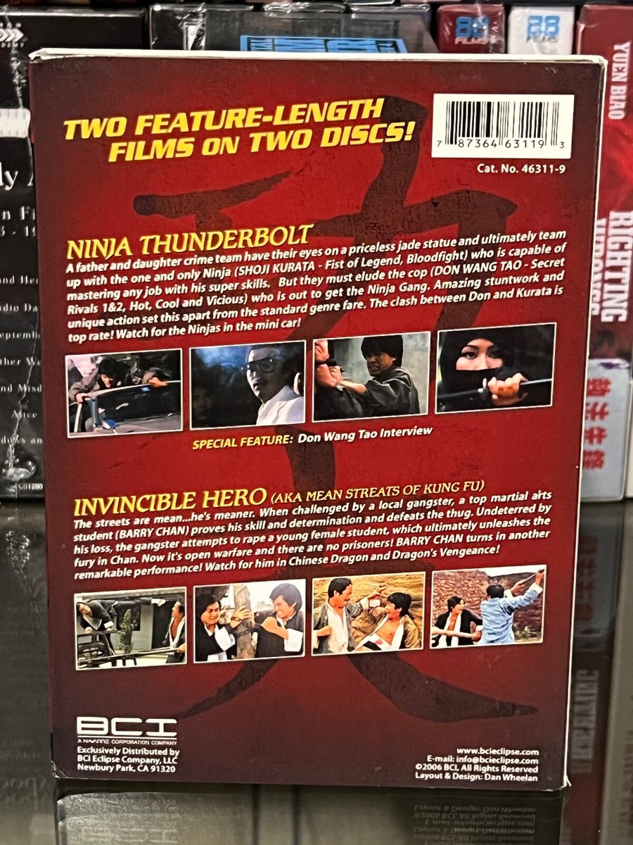 Ninja Thunderbolt / Invincible Hero (DVD) KUNG FU THEATER! 2-Disc