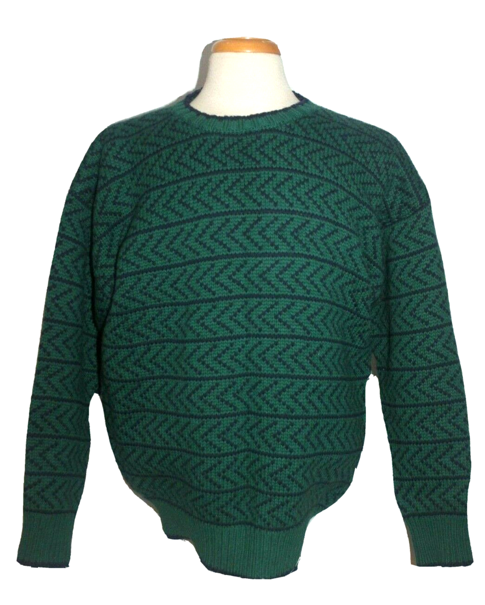 Gap Sweater Vintage 90s Thick Knit Pure Wool Geometric Cuff 