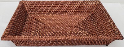 NEW Large Serving Tray Woven Rectangle Basket Centerpiece 14.75'' x 10.75'' x 3''