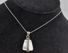 Modern Sterling Silver & Abalone/Mother of Pearl Pendant Ladies Necklace