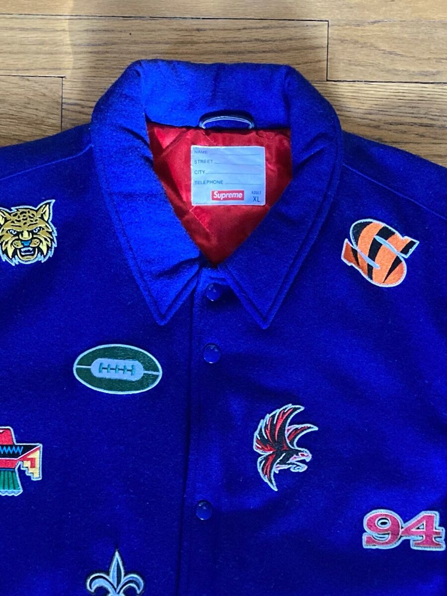 RARE Supreme NFL Franchise Varsity Jacket Royal Blue X-Large FALL-WINTER 2014