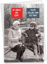 Funny Birthday Greeting Card with 5 X 7 Inch Envelope (1 Card) Bdayunlit Stiff J