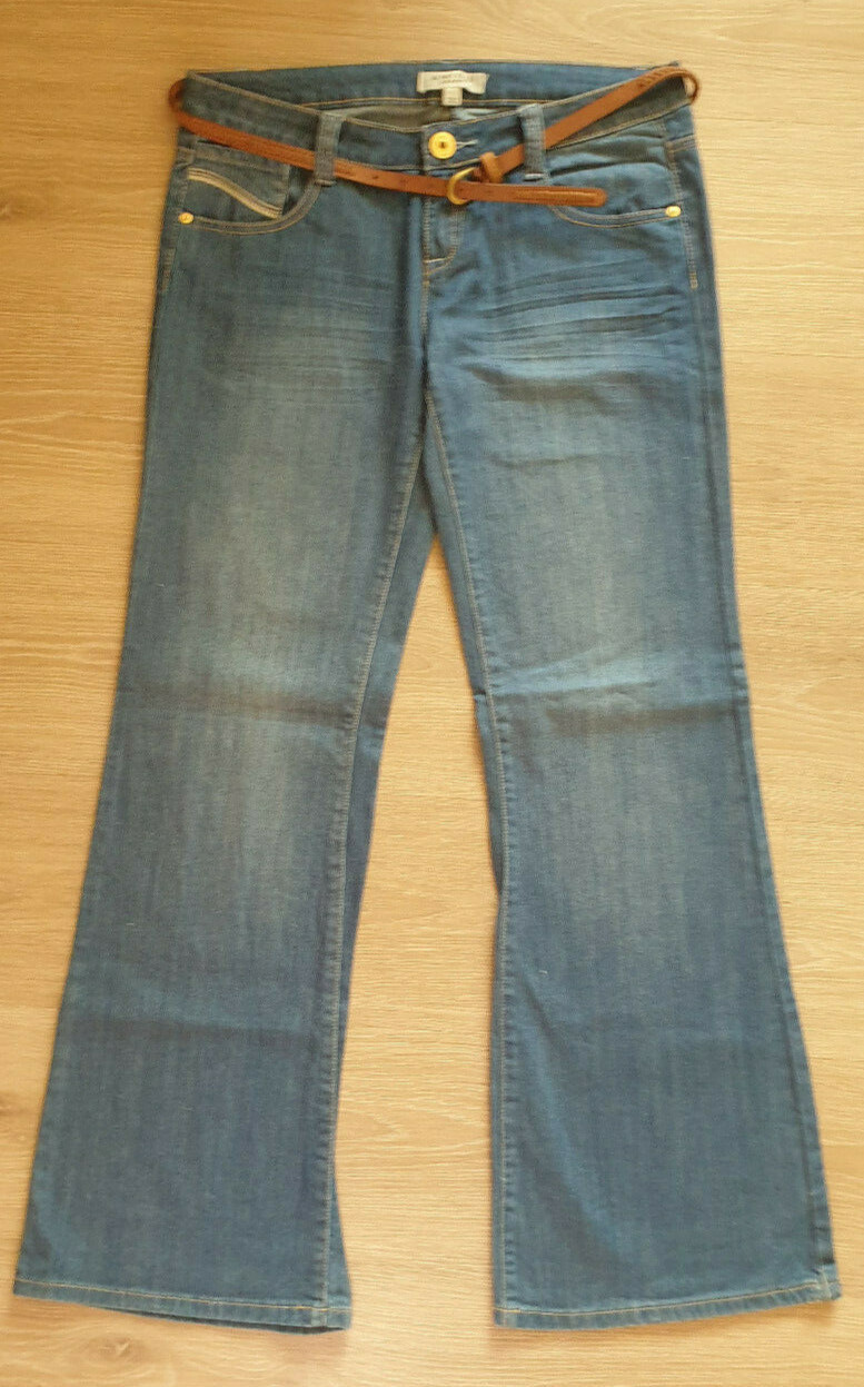 Jeans Bootcut Amisu - Taille 34 EUR - Longueur 31 - Bleu Foncé Délavé - Occasion Très Bon état