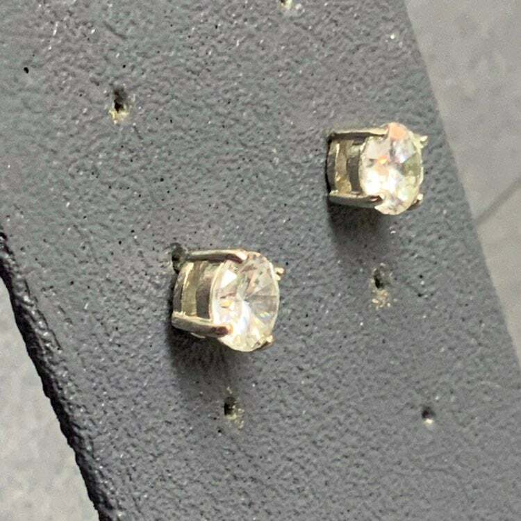 Silver Rhinestone stud Earrings - image 2