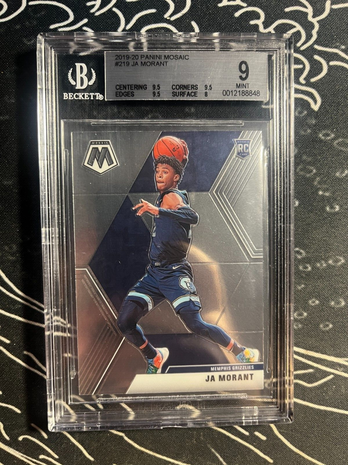 2019 Panini Mosaic Ja Morant Rookie Card Variation BGS 9 Mint #219