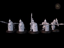 Dwarf Warriors Spears,Tower Shields X5 28mm Fantasy Wargames  Diorama Miniature