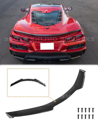 Rear Trunk Ducktail Wing Fits 23-Up Corvette C8 Z06 Visible CARBON FIBER Spoiler