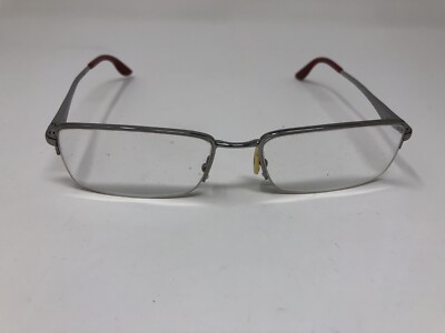 Ray Ban Eyeglasses Frame RB6154 2555 54-16-140 Silver Red Half Rimless MY08