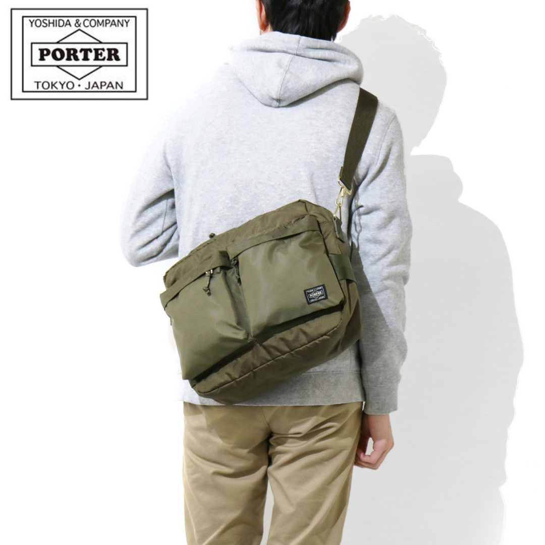Yoshida Porter FORCE Shoulder Bag 855-07415 Olive Green Made