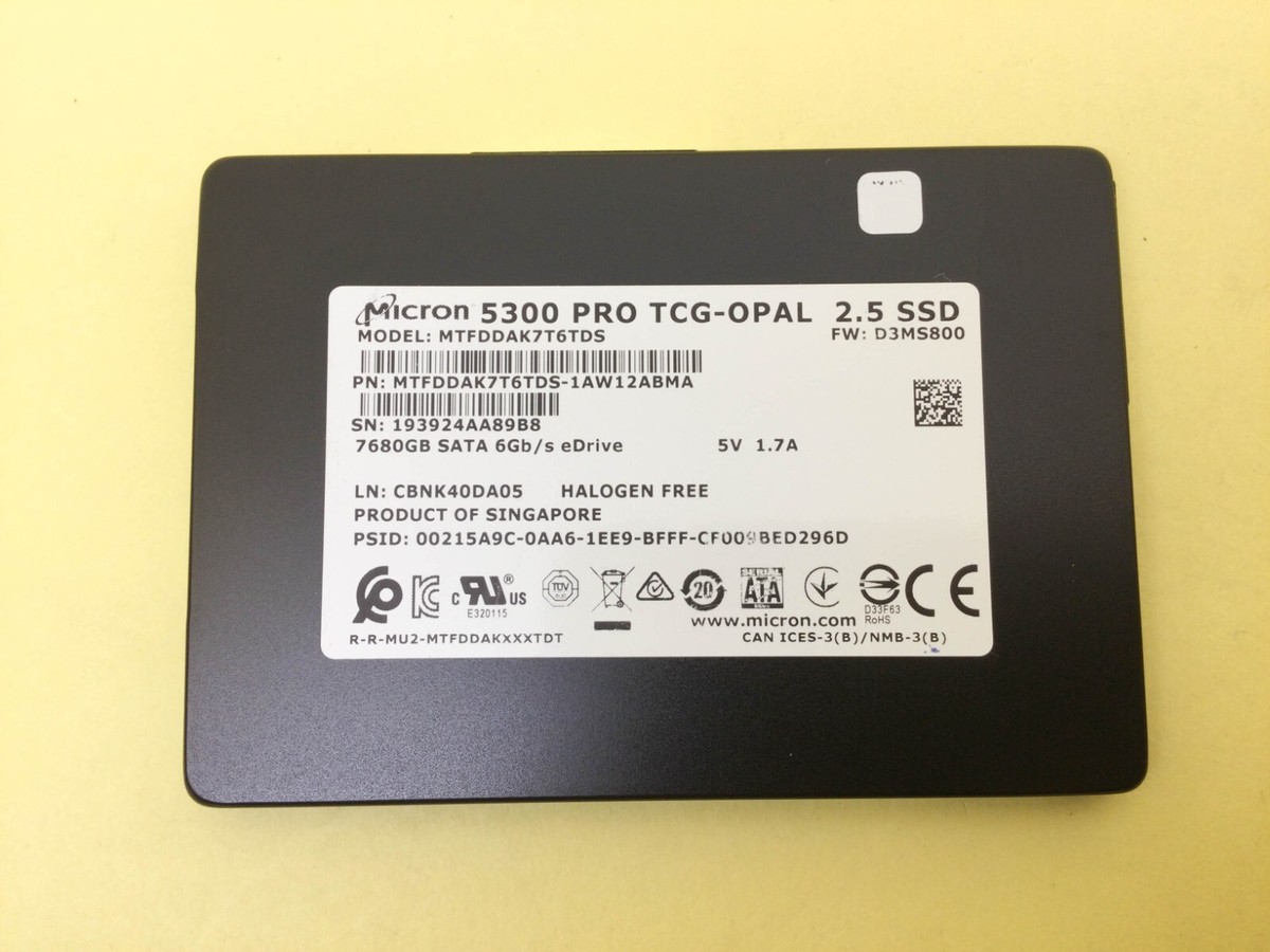 Micron MTFDDAK7T6TDS-1AW1ZABYY 5300 Pro Series 7.68TB 2.5