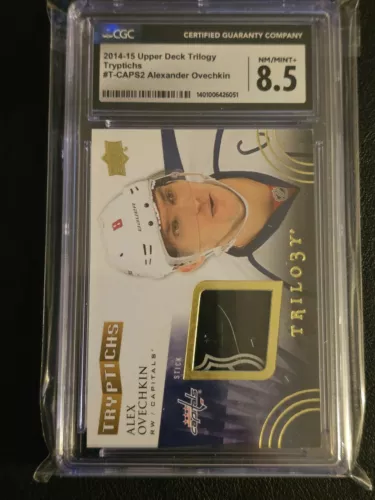 2014 15 Trilogy Tryptichs Game Stick #150/150 Alexander Ovechkin Caps CGC 8.5