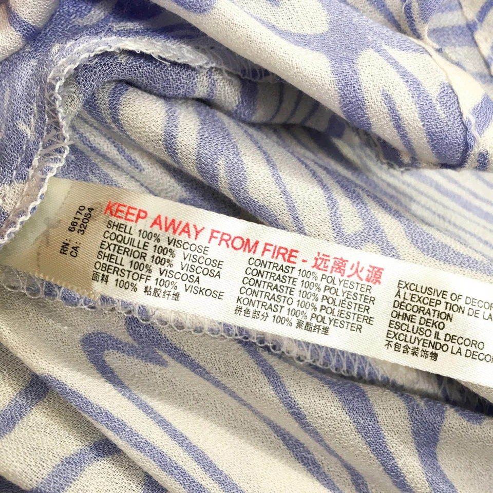 Vestido Free People Mujer Azul Blanco Floral Maxi Sin Mangas Crochet XS Foto 4 de 4