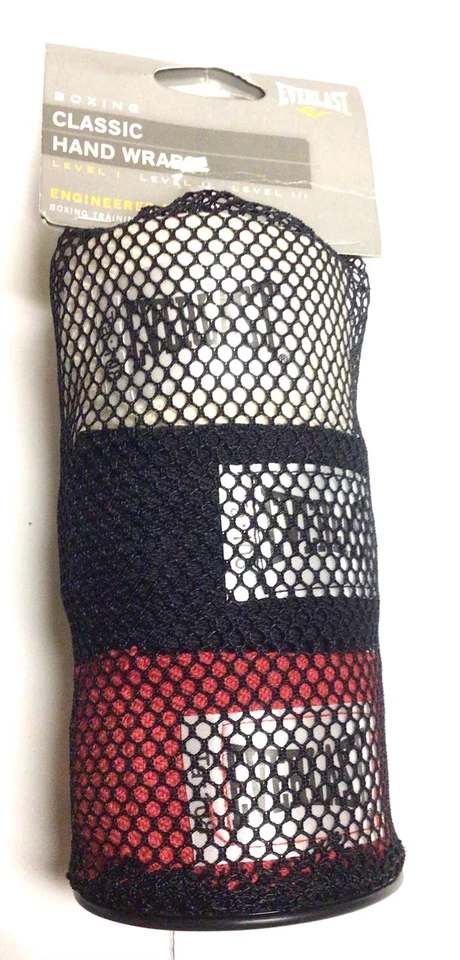 Everlast Boxing / MMA Classic Training Level 1 Hand Wraps 3-Pk Black/Red/White - Image 3 of 4