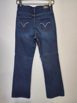 Levi Womens Size 6M Perfectly Slimming 512 Bootcut Blue Denim Jeans Dark Wash
