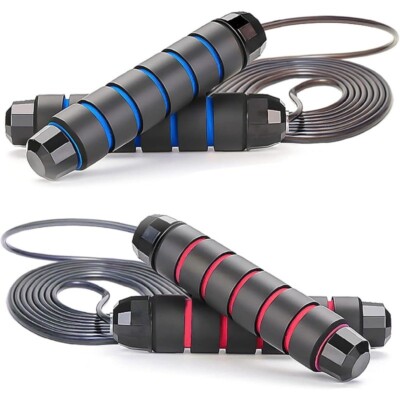 2 Pack Jump Rope Tangle-Free Skipping Rope for Fitness Workout Exercise Gym